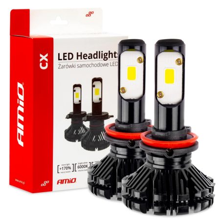 AMIO LED autó fényszóró izzó H8/H9/H11 6000K CX sorozat PRÉMIUM