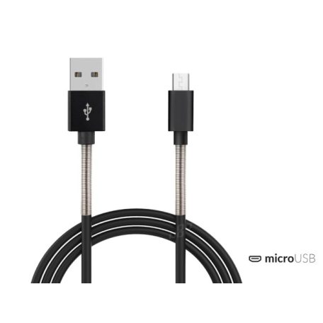 AMIO micro USB kábel gyors töltés adatkábel 2.4A 1m fekete 2.4A FullLINK