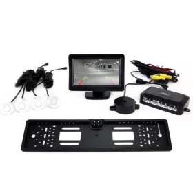   AMIO Einparkhilfe TFT02 4,3" mit HD-402-IR Kamera 4 Sensoren weiß