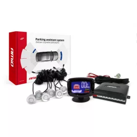 AMIO Einparkhilfe LED-Graf 8 Sensor Silber