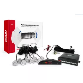 AMIO Einparkhilfe 8 LED Silber
