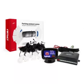 AMIO Einparkhilfe LED-Graf 8 Sensor Weiß