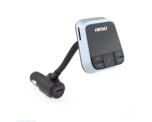 AMIO Bluetooth-Autokit mit FM-Transmitter und USB-Ausgang (2,4 A Ladefunktion)