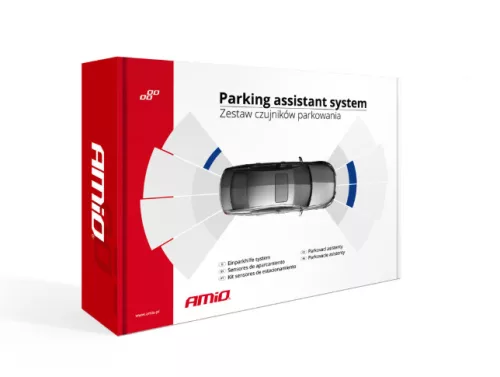 AMIO Einparkhilfe LED 4 Sensor schwarz in der Halterung 16,5 mm