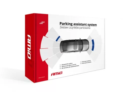AMIO Einparkhilfe LED-GRAF 8 Sensor Schwarz in der Halterung 16,5 mm