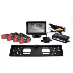   AMIO Einparkhilfe TFT02 4,3" mit HD-402-IR Kamera 4 Sensoren schwarz intern