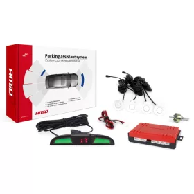 AMIO Einparkhilfe LED COB 4 Sensor Weiß