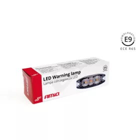   AMIO VILLOGÓLÁMPA KIEGÉSZÍTŐ VÉKONY 4LED SÁRGA 12/24V 19 FUNKCIÓS