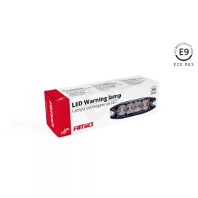   AMIO VILLOGÓLÁMPA KIEGÉSZÍTŐ VÉKONY 4LED SÁRGA 12/24V 19 FUNKCIÓS