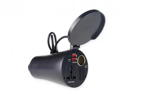 AMIO Becherförmiger Spannungswandler 12V/230V 150W/300W 2xUSB PI02