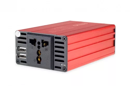 AMIO Wechselrichter Spannungswandler 24V / 230V 300W / 600W 2xUSB PI04 PREMIUM