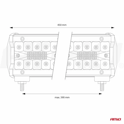 AMIO Arbeitslampe AWL27 120LED 450x74 360W Combo 9-36V