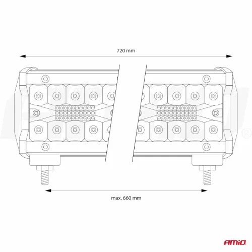 AMIO Arbeitslampe AWL30 200LED 720X74 600W COMBO 9-36V