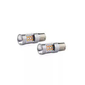   AMIO LED CANBUS 3030 24SMD 1156 BAU15S PY21W Pomarańczowa 12V/24V