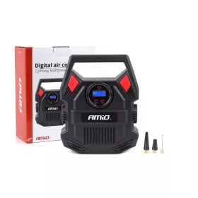   AMIO Digitaler Autokompressor mit LED-Licht, tragbar, 10 bar/150 psi, 12 V, Acomp-17 PREMIUM