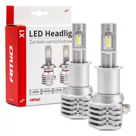 AMIO LED fényszóró izzó H3 6500K X1 sorozat PRÉMIUM