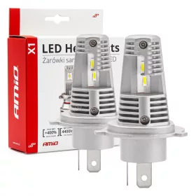 AMIO LED fényszóró izzó H4 6500K X1 sorozat PRÉMIUM