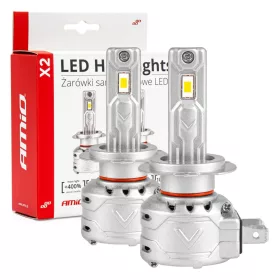 AMIO LED fényszóró izzó H7 6500K X2 sorozat PRÉMIUM