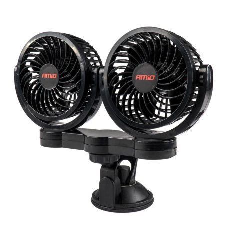 AMIO PRO FAN autós ventilátor tapadókoronggal két sebességi móddal 2 x 4" 12V PRÉMIUM