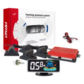 AMIO Einparkhilfe LED-GRAF 3D 4 Sensor Black Truck 19mm