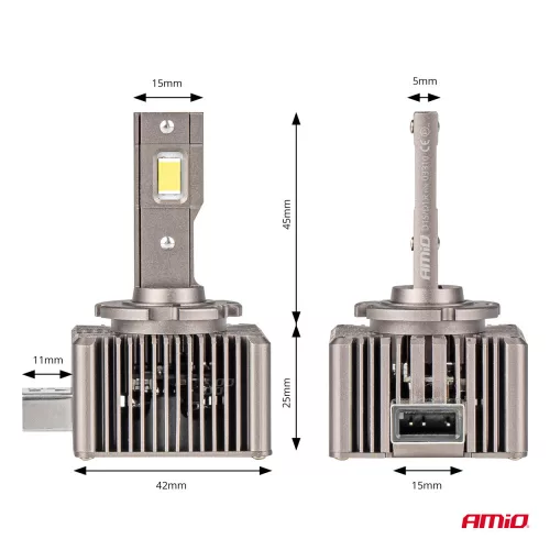 AMIO LED autó fényszóró izzó D1S D1R 6500K 8600LM 70W 9-16V XD PÁRBAN PRÉMIUM