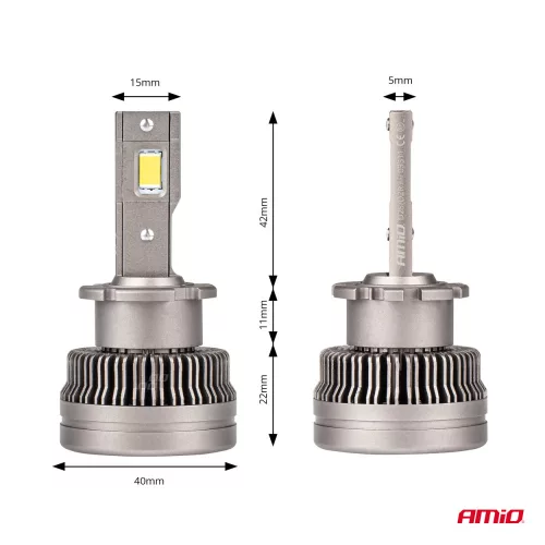 AMIO LED autó fényszóró izzó D2S D2R 6500K 8600LM 70W 9-16V XD PÁRBAN PRÉMIUM
