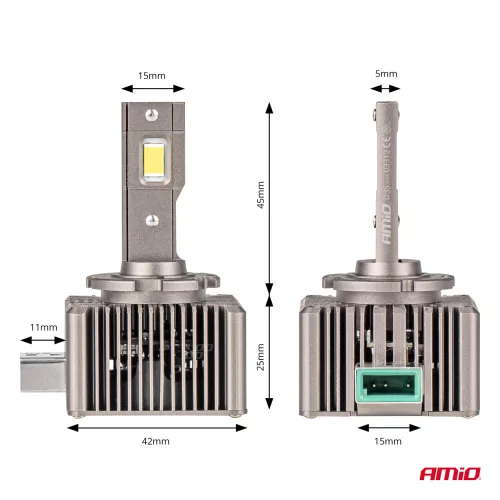 AMIO LED autó fényszóró izzó D3S 6500K 8600LM 70W 9-16V XD PÁRBAN PRÉMIUM