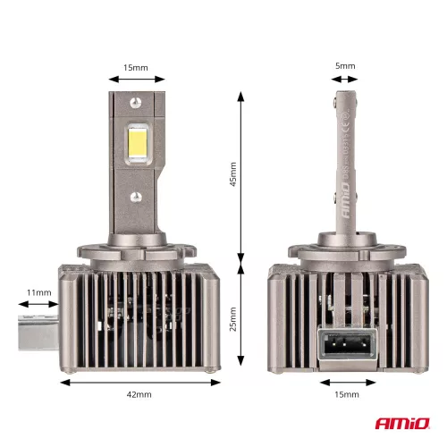 AMIO LED autó fényszóró izzó D8S 6500K 8600LM 70W 9-16V XD PÁRBAN PRÉMIUM
