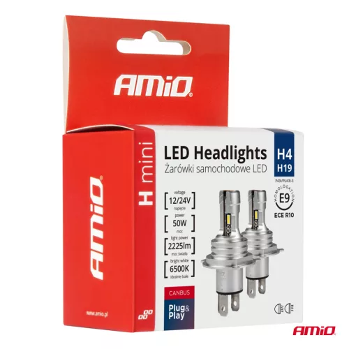AMIO fényszóró izzó H-MINI H4 6500K PRÉMIUM