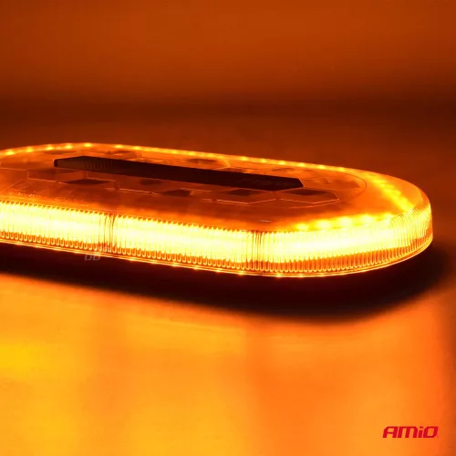 AMIO Blinklichtbrücke mit 48 gelben LEDs, magnetisch, verschraubbar, 12/24 V, 26 W