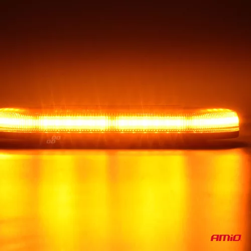 AMIO Blinklichtbrücke mit 48 gelben LEDs, magnetisch, verschraubbar, 12/24 V, 26 W