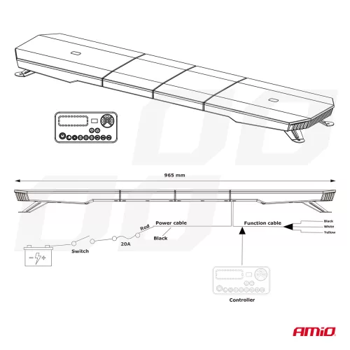AMIO AUTÓS ÉS TEHERAUTÓS MEZŐGAZDAGÁSI GÉPEKRE LED FÉNYHÍD 12/24V 180 SMD IP66 1372x280x82mm PRÉMIUM