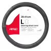 AMIO NEUES DESIGN 2 schwarzer Lenkradbezug aus Echtleder L 39-41cm 03552
