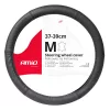 AMIO Perforierter Lenkerbezug aus schwarzem Leder, Größe M 37-39 cm, SWC-50-M 03556