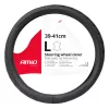 AMIO Gesteppter Lenkradbezug aus schwarzem Leder L 39-41cm SWC-51-L 03562
