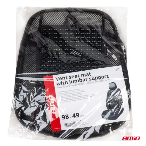 AMIO Belüftete Sitzmatte mit Lordosenstütze AMIO-03645