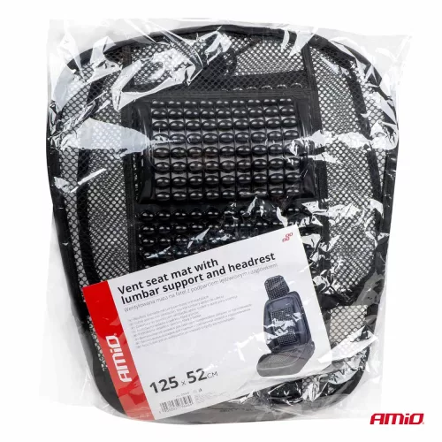 AMIO Belüftete Sitzmatte mit Lordosenstütze AMIO-03646
