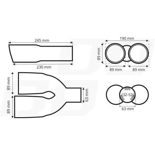 AMIO Auspuffendrohr, doppelt verchromt, säurebeständiger Edelstahl 04068 PREMIUM