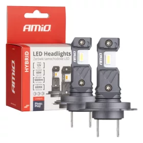   AMIO LED autó fényszóró izzó hibrid sorozat H7 H18 6000K Canbus (2-db párban)60W PRÉMIUM