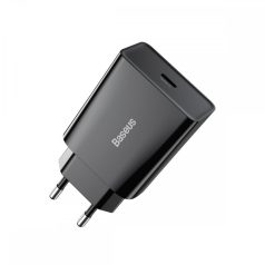  Baseus Speed ​​Mini USB-C PD hálózati gyorstöltő QC 3.0 3A, 20W - Fekete