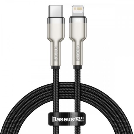 BASEUS USB-C kábel Lightning Baseus Cafule-hez, PD, 20W, 100 cm fekete