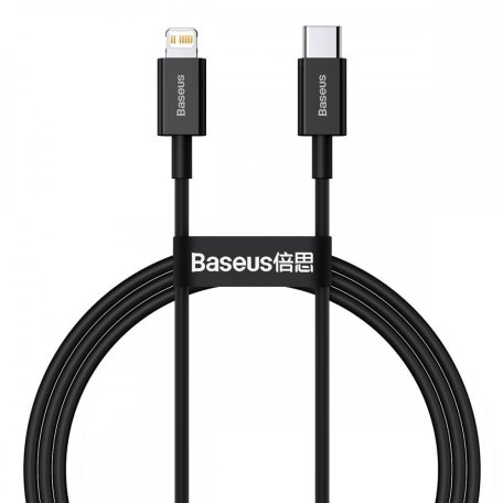 BASEUS USB-C kábel Lightning Superior sorozathoz, 20 W, PD, 100 cm fekete