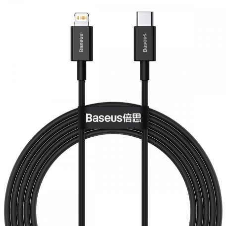 BASEUS USB-C kábel Lightning Superior sorozathoz, 20W, PD, 200 cm fekete