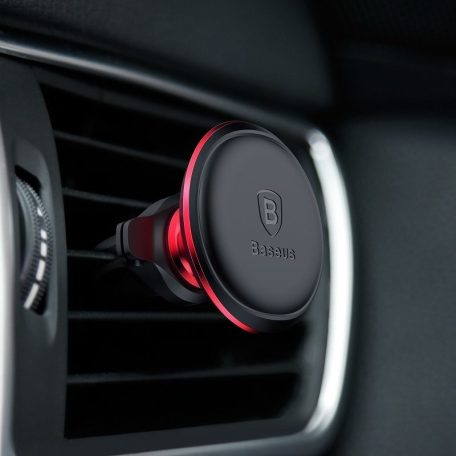 Baseus Air Vent mágneses autós mobiltelefontartó szellőzőrácsra fekete piros