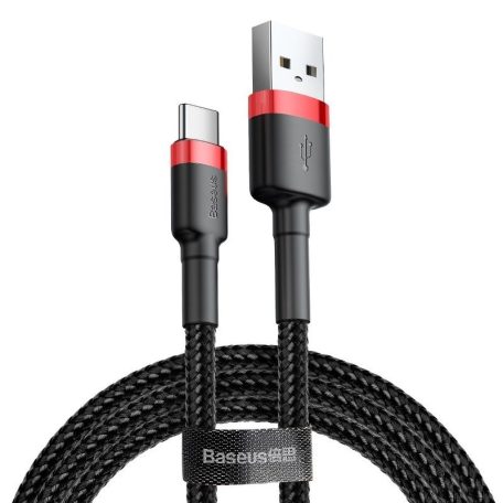USB-C kábel USB-C BASEUS Cafule 2A 200 cm piros-fekete