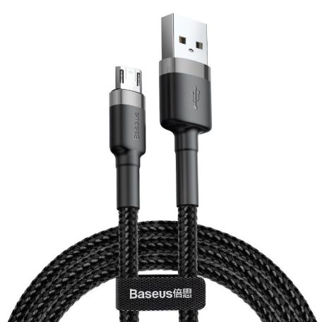 USB-mikro USB kábel BASEUS Cafule 2.4A 100 cm szürke-fekete