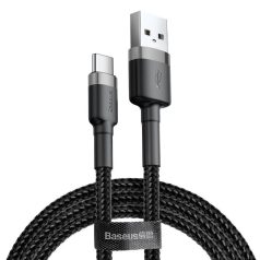   Baseus Cafule USB-C gyors adat/töltőkábel 2A 3M - Fekete/Szürke