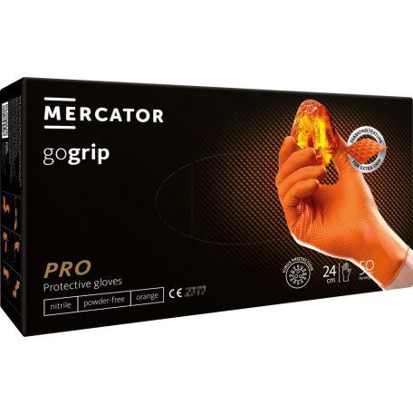 Mercator GoGrip Orange nitril kesztyű 50 db, M méret