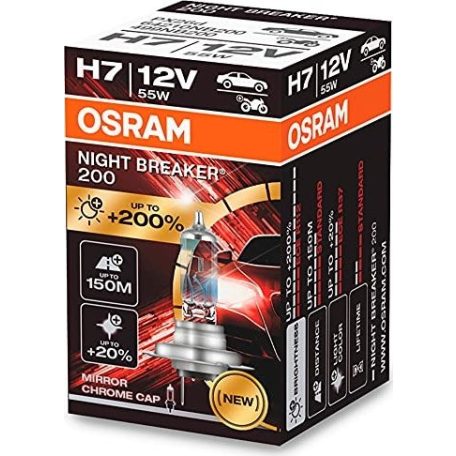Halogén izzó Osram H7 12V 55W PX26d NIGHT BREAKER 200/1 db /