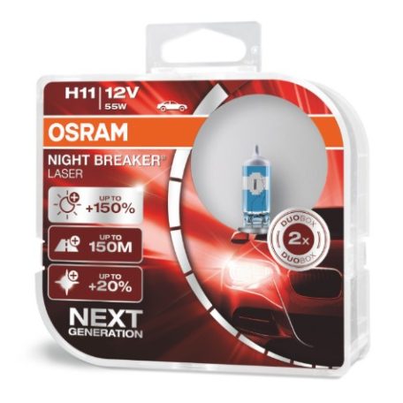OSRAM H11 12V 55W PGJ19-2 NIGHT BREAKER SILVER halogén izzók + 100% / 2db /